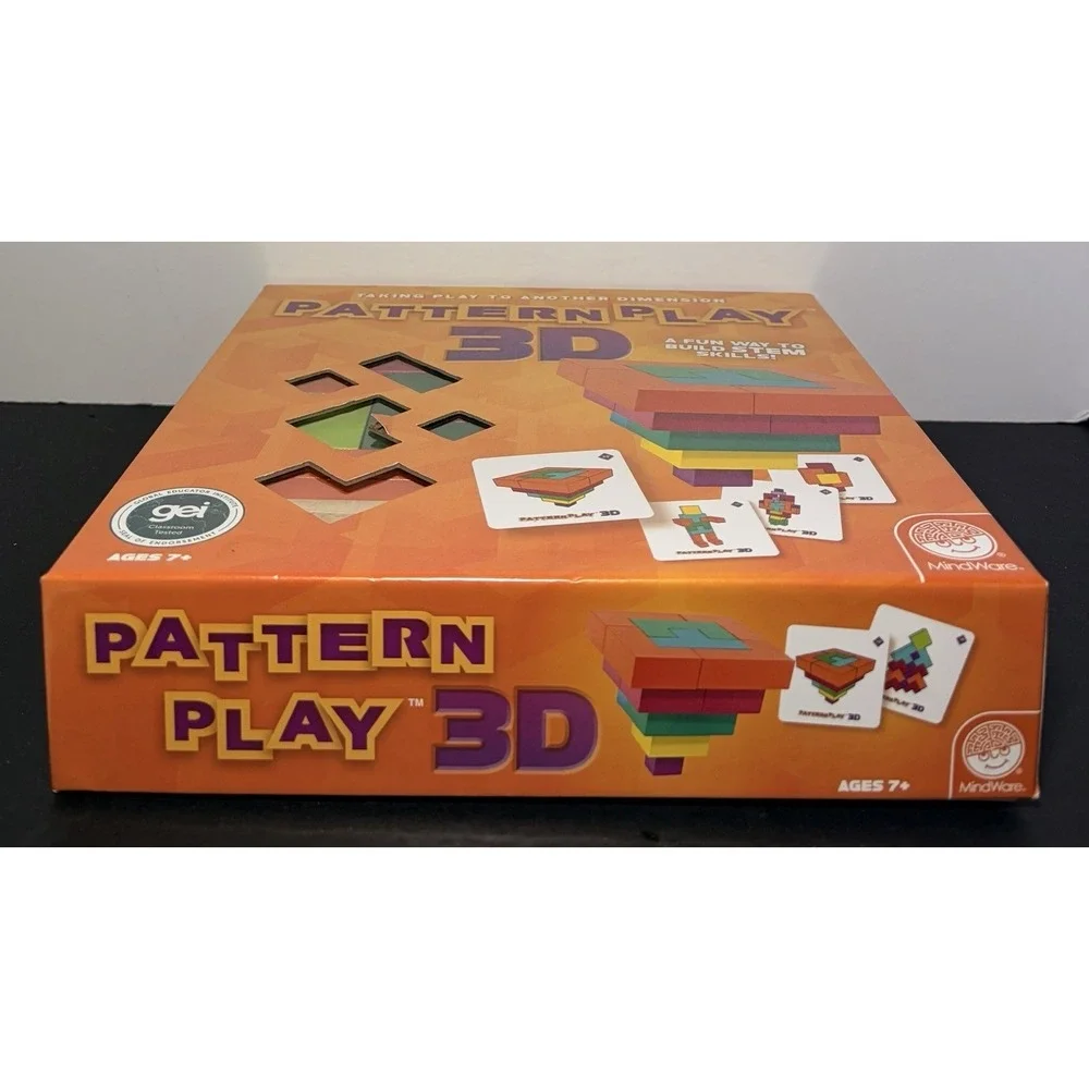 MindWare 3D Pattern Play Color Learn Through Play Wooden Blocks Ages 3+